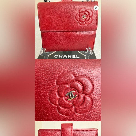 CHANEL Handbags - CHANEL CAMELLIA RED WALLET. EUC Rare color w/COA Host pick
